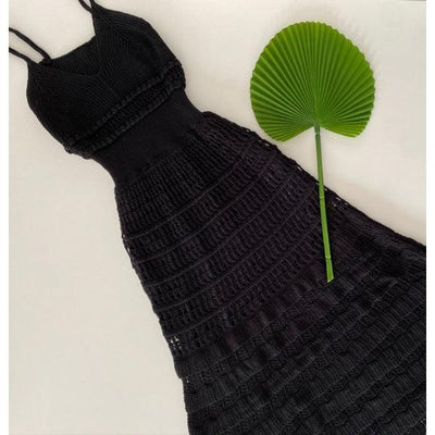 Vestido tricot em fio linha Ivy - Ateliê Tricot
