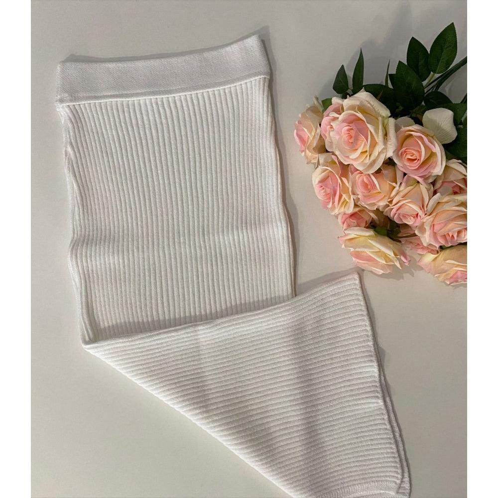 Saia tricot em fio modal canelada Alice - Ateliê Tricot