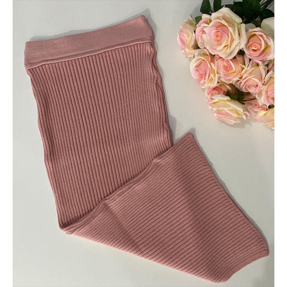 Saia tricot em fio modal canelada Alice - Ateliê Tricot