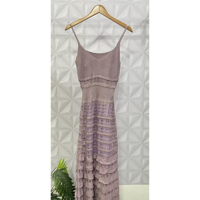 Vestido tricot em fio linha Ivy - Ateliê Tricot