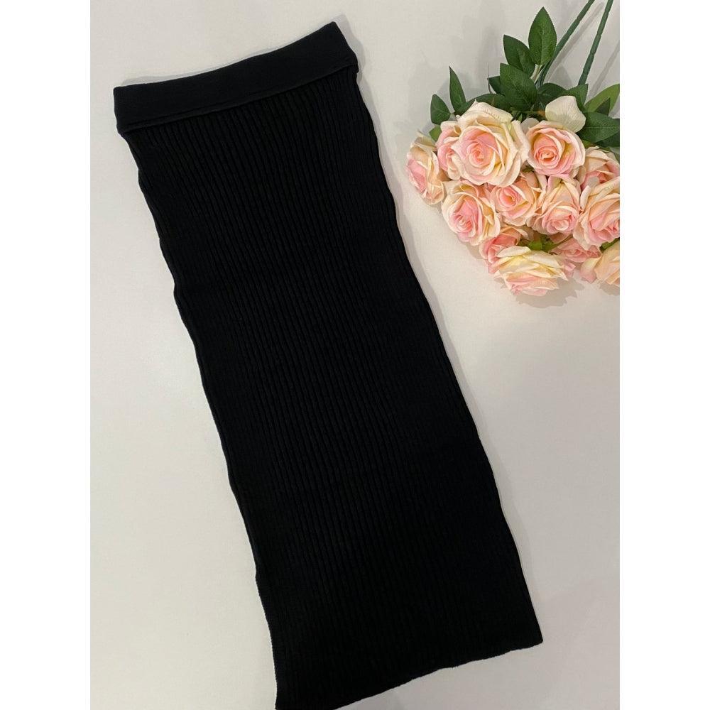 Saia tricot em fio modal canelada Alice - Ateliê Tricot