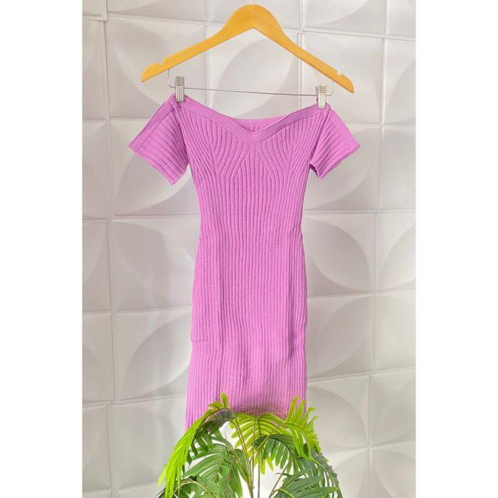 Vestido tricot curto em fio modal Labella - Ateliê Tricot