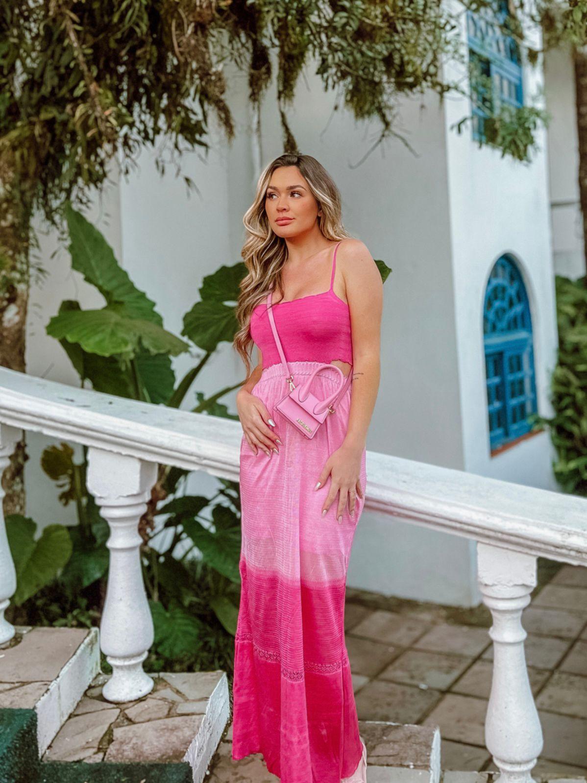 Vestido tricot longo em fio modal Julie - Ateliê Tricot