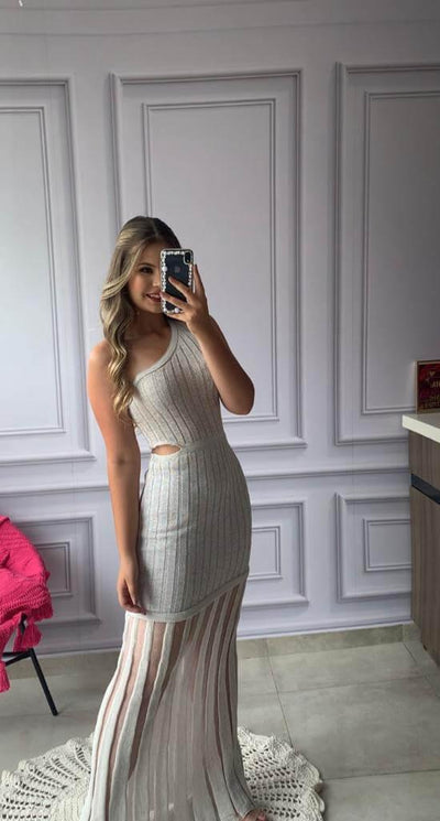 Vestido tricot em fio modal Marina - Ateliê Tricot