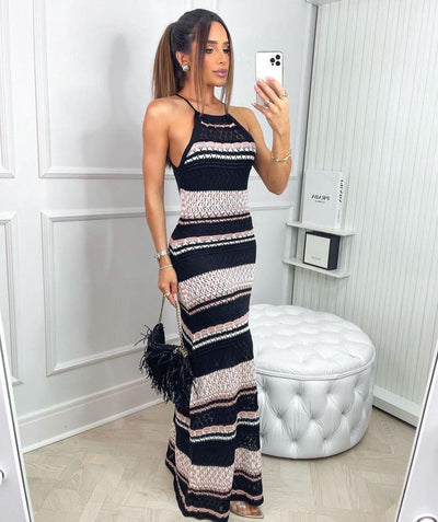 Vestido tricot longo em fio modal Monna - Ateliê Tricot