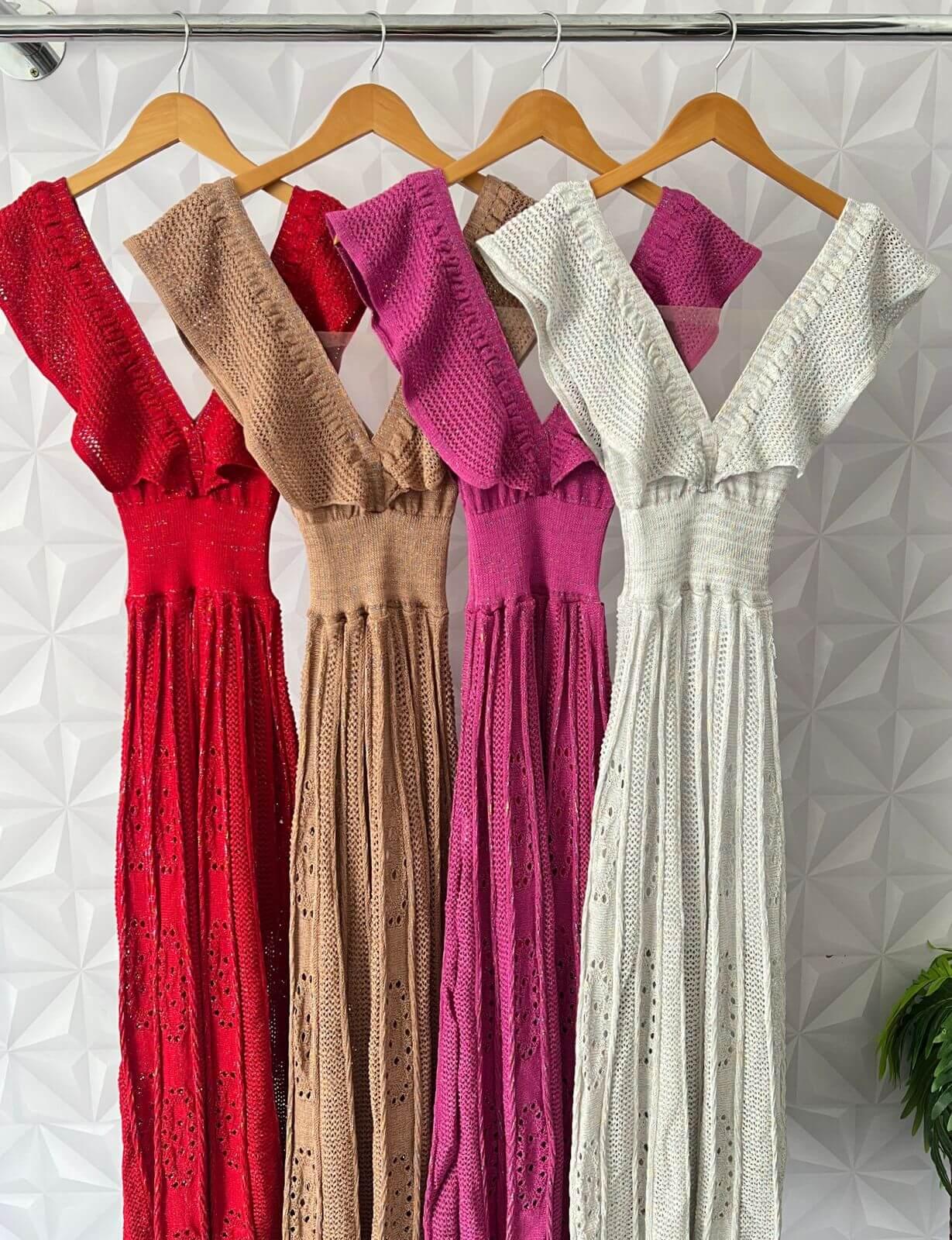 Vestido longo tricot fio modal Tammy - Ateliê Tricot