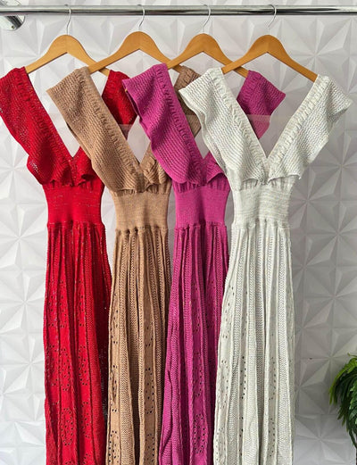 Vestido longo tricot fio modal Tammy - Ateliê Tricot