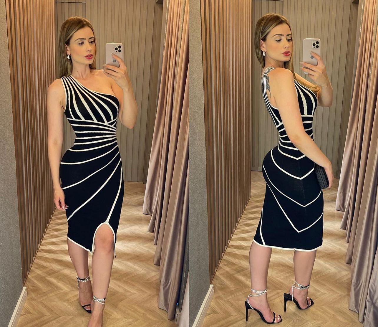 Vestido tricot curto em fio modal Jessi - Ateliê Tricot