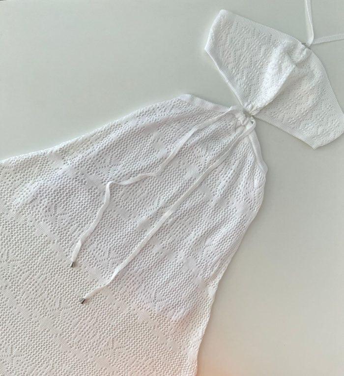 Vestido tricot luxo longo em fio modal Angel - Ateliê Tricot