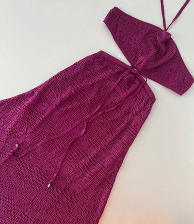 Vestido tricot luxo longo em fio modal Angel - Ateliê Tricot