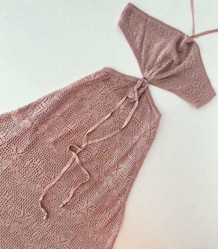 Vestido tricot luxo longo em fio modal Angel - Ateliê Tricot