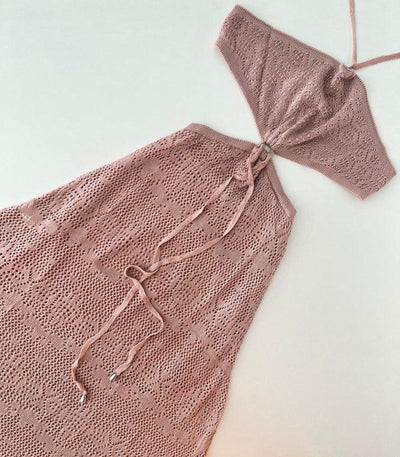 Vestido tricot luxo longo em fio modal Angel - Ateliê Tricot