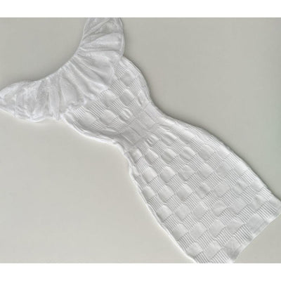 Vestido tricot curto com babado em fio modal Monalisa - Ateliê Tricot